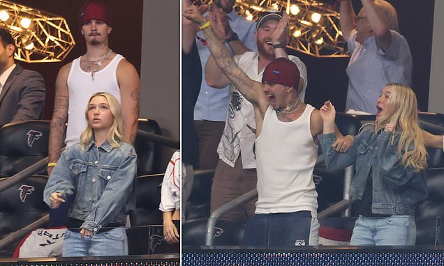 Harper Beckham Attends England World Cup Semi-Final in Double Denim