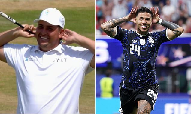 Argentine golfer taunts England fans with Enzo Fernandez celebration at The Open