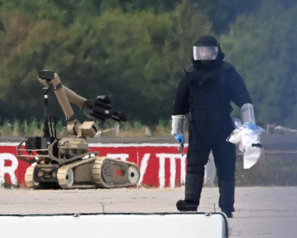 Drone found with explosives at Leipzig airport prompts bomb disposal robot response