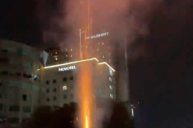 Mexico fans gather outside England hotel with fireworks and Mariachi band ahead of World Cup clash
